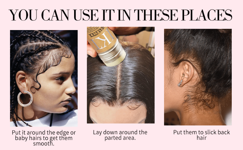 Brush Back Control Black Baby Hair, Parting Braiding