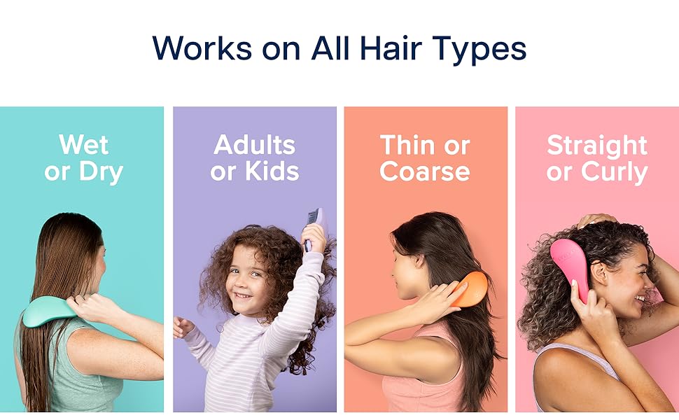 Crave Naturals Glide Thru Detangling Hair Brushes for Adults & Kids Hair