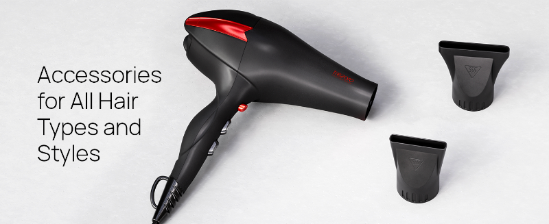 Ionic Salon Hair Dryer - Black 2 nozzles  (Premium A+)