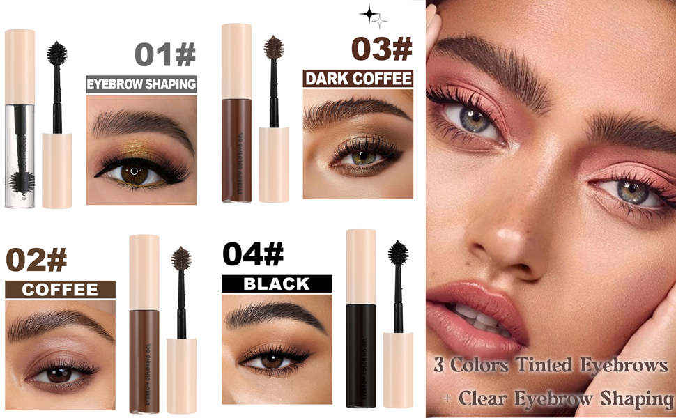 eyebrow gel color tinted clear shaping volumizing buildable instant wild makeup full voluminous hair