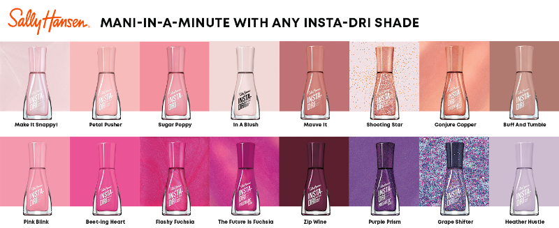Available Insta-Dri Nail Polish shades