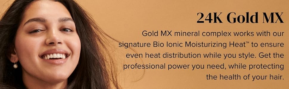 24K Gold MX - Gold MX mineral complex works with our signature Bio Ionic Moisturizing Heat