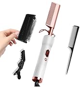 Hot Comb,Straightener and Curling Iron 2 in 1,110-240V Hair Culer for Wigs with 12 Temp Settings,...