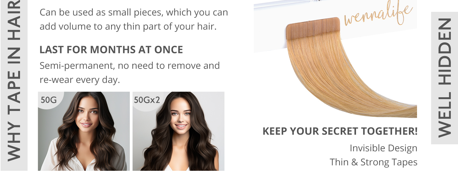 LAST FOR MONTHS AT ONCE Semi-permanent, no need to remove and re-wear every day.