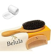 Belula 100% Boar Bristle Hair Brush Set. Soft Natural Bristles for Thin and Fine Hair. Restore Sh...