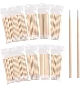 SUTOKAKA 180-200Pcs Pointed Cotton Swabs 2.75 Inch Microblading Precision Tip Cotton Swab Wooden ...