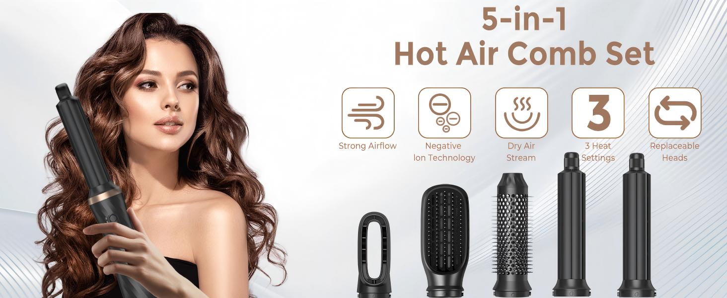 5-in-1 Hot Air Comb Set