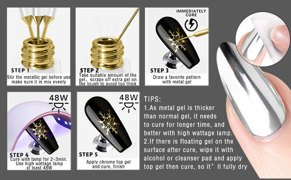 Liner Gel Polish with Thin Built-in Liner Brush Manicure Nail Art