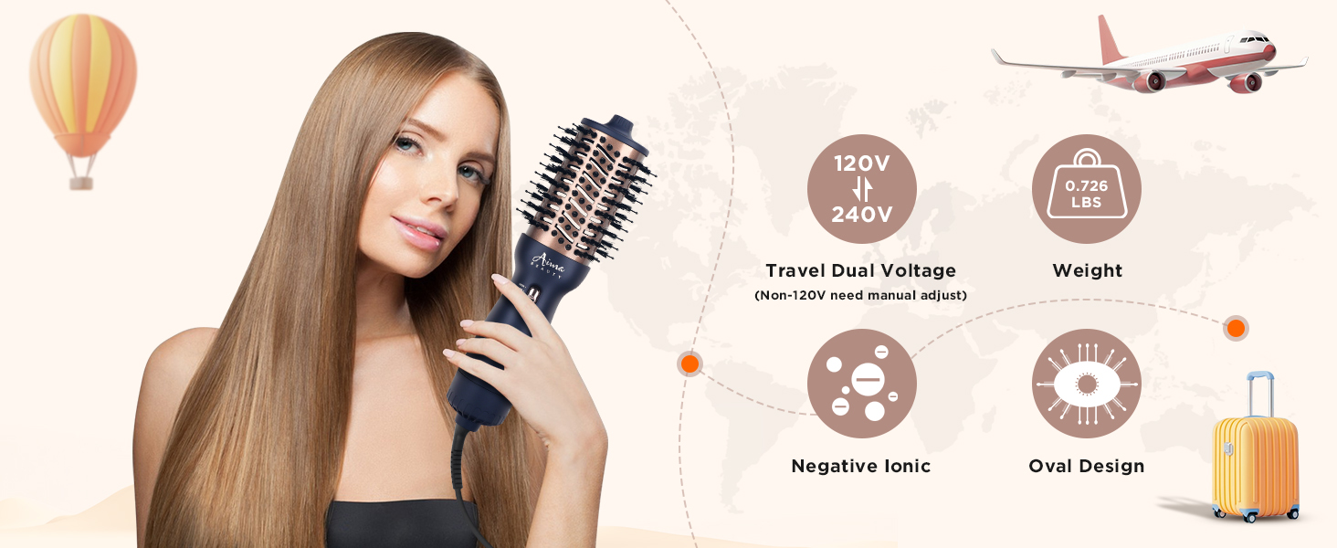 dual voltage hot air brush