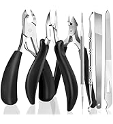 EBEWANLI Toe Nail Kit, 7PCS Pedicure Tools for Feet, Heavy Duty Toenail Clippers for Thick Toenai...