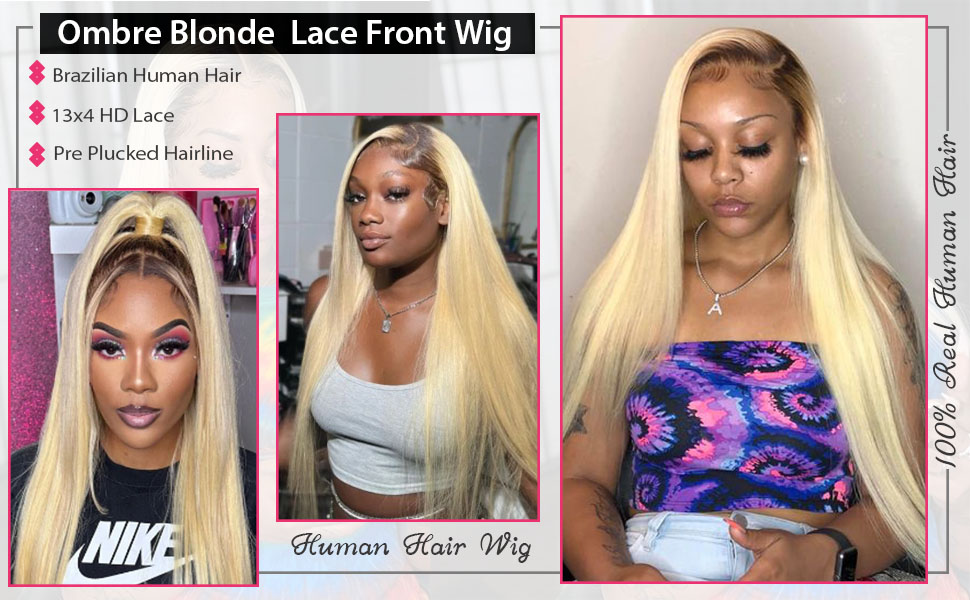 1b613 ombre blonde lace front wig
