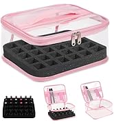 Beloving Clear Nail Polish Organizer Holds 30 Bottles PVC Nail Polish Case See-Through Nail Suppl...