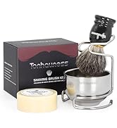 Tonhawness Shaving Brush Kit for Men, 4 in 1 Shaving Brushes Set Includes Badger Hair Shave Brush...