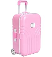 SALALIS Baby Suitcase Toy, Cute Plastic Dolls Travel Suitcase Mini Size 6.1 x 4.1 x 2.8 inch Trol...
