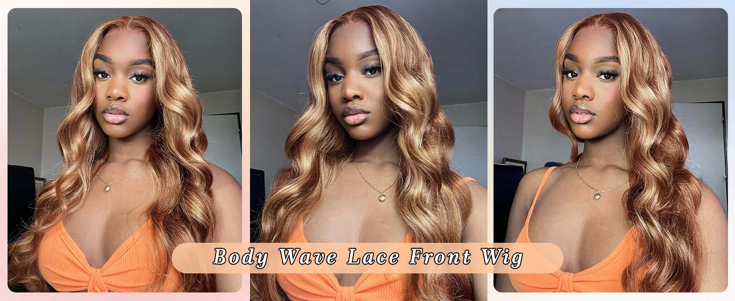 honey blonde body wave wig