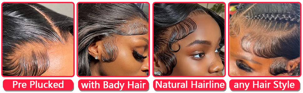 human hair wigs for black women Pre-Plucked Bleach Knots with Baby Hair