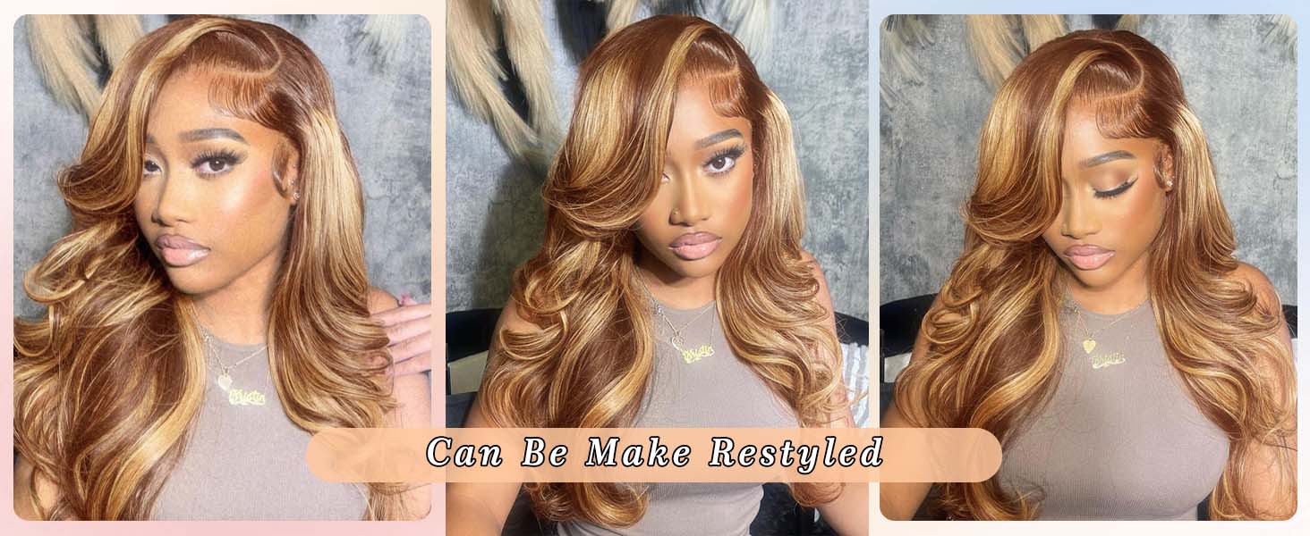 blonde highlight wig human hair