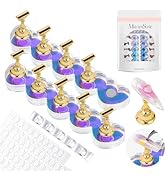 MelodySusie Nail Stand for Press Ons, Blue Heart Shape Magnetic Base for Painting Display with Br...