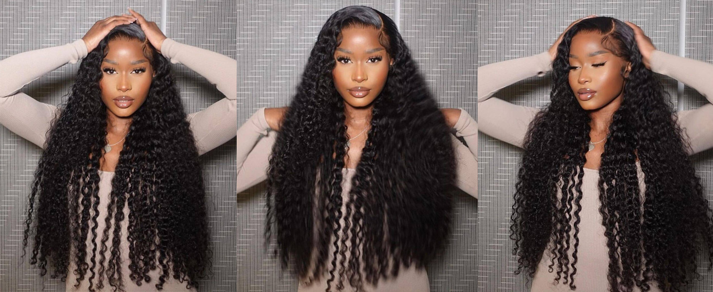 200 Density 13x6 Deep Wave Lace Front Wigs Human Hair Pre Plucked