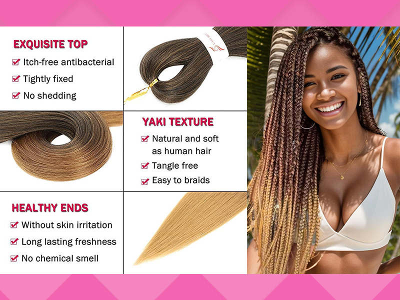 MIYPMUNS Pre Stretched Braiding Hair  Extensions 26 Inch 8 Packs 1B 30 27