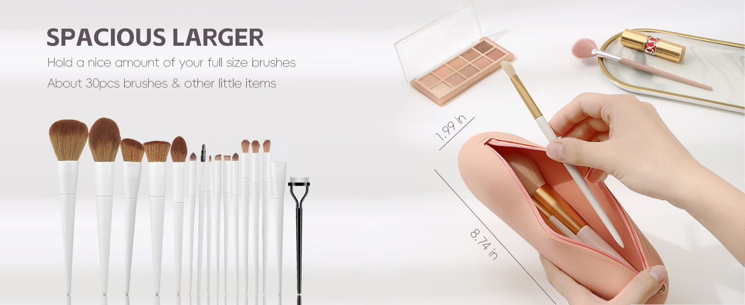 spacious makeup brushes holder for women travelling