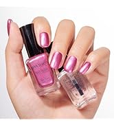 Nailshion Metallic Purple Nail Polish with Base Top Coat 3-in-1 Clear Fast Air Dry Fingernail Pol...
