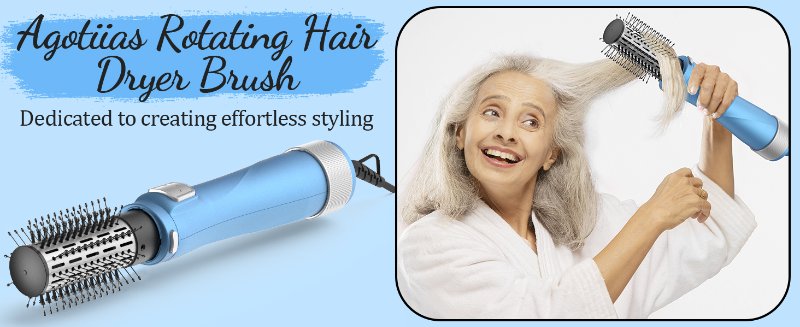 Rotating hair dryer brush