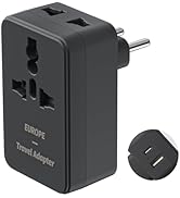 TryAce European Travel Plug Adapter, International Plug Adapter with Dual AC Outlet, 5V/3A USB-A ...