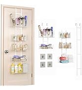 Yuyetuyo 5-Tier Over The Door Organizer Bathroom Shelves Hair Tool Organizer - Hair Dryer Holder ...