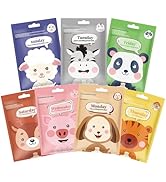 Sulily Animal Character Face Masks,7 Pack Korean Spa Sheet Mask for Kids,Girls' Night Moisturizin...