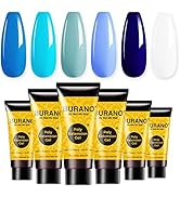 BURANO Poly Extension Gel Nail Kit, 6 Colors Nail Poly Nails Builder Gel Set for Beginner & Profe...