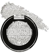 Afflano Silver Glitter Eyeshadow Palette Super Pigmented, Single Parkle Shimmer Silver Eyeshadow ...
