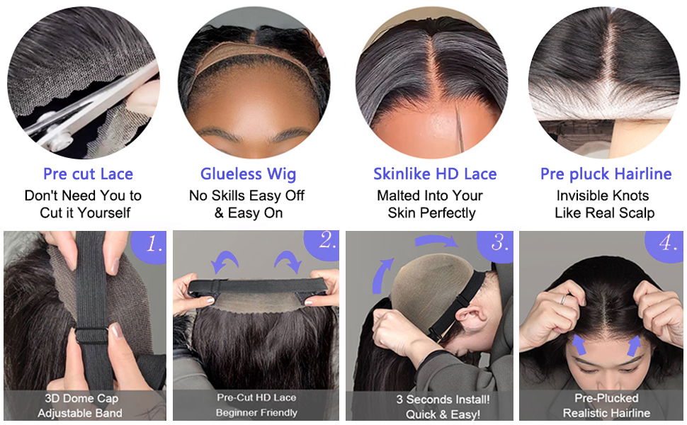 Human Hair Glueless Wigs