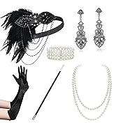 BABEYOND 1920s Accessories for Women - Flapper Headpiece Feather Great Gatsby Accessories for Wom...