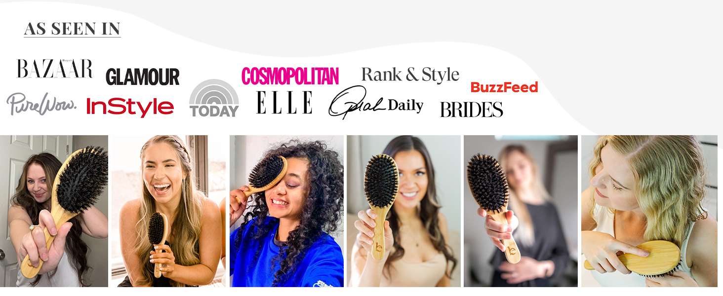 bristle hair brush women men's soft for boars boar fine fade sleek smoothing hairbrush