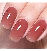 AILLSA Nude Gel Polish Twilight Red Jelly Gel Nail Polish Raspberry Color Translucent Gel Polish ...
