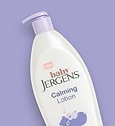 Top half of a bottle of Baby Jergens Calming Lotion