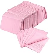 SUTOKAKA 125Pcs Pink Disposable Table Mats for Nail Art 3 Ply Foldable Waterproof Dental Bibs Tat...