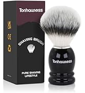 Synthetic Nylon Shaving Brush Wood Crafted Handle Shaving Brushes for Men, Handmade Beard Shave B...