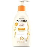 Aveeno Protect + Hydrate Moisturizing Body Sunscreen Lotion with Broad Spectrum SPF 60 & Prebioti...