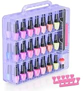 Beloving Nail Polish Organizer Case for 48 Bottles Nail Polish Holder with Adjustable Divider, Ge...