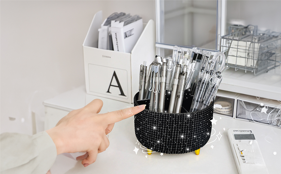Bling Diamond 360° Makeup Brush Holder Organizer