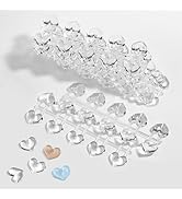 SUTOKAKA 100Pcs Solid Heart Shape Nail Polish Swatches Mini Display Cards Crystal Clear Glass Nai...