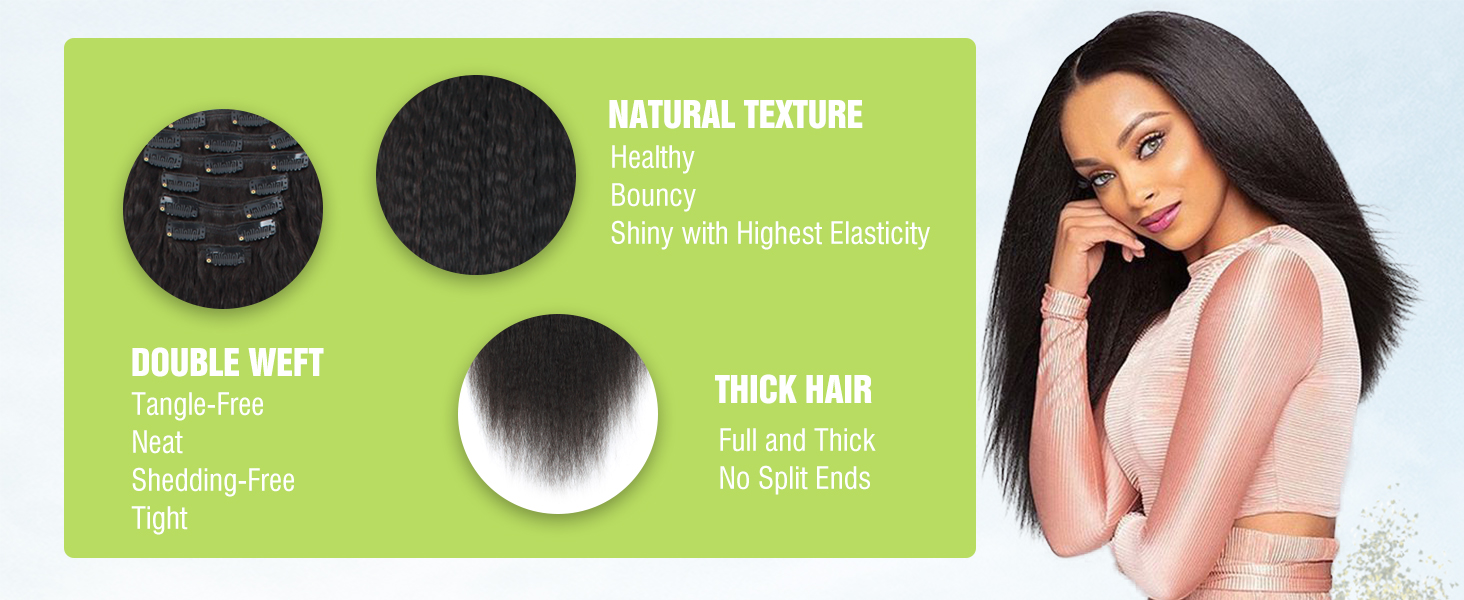 kinky straight hair extensions real human hair