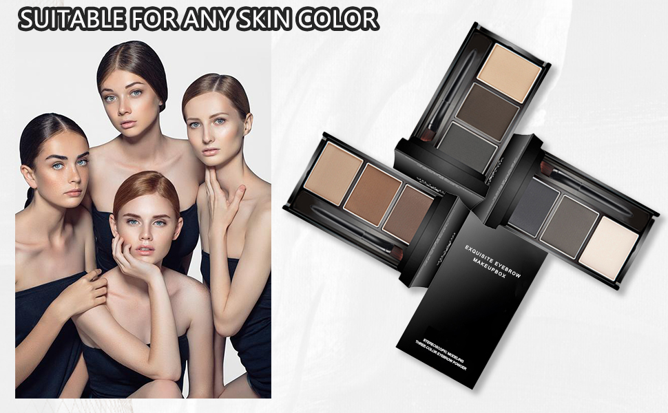 Eyebrow eye brow powder tinted filler pencil color palette set brown makeup gift for older women