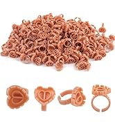 Disposable Heart Plastic Eyelash Lash Glue Ring Lash Extension Blossom Holder Cup (light coffee(3...