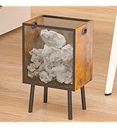 Yuyetuyo 4.5 Gallon Office Trash Can for Near Desk, Wood Bedroom Trashcan Rectangular Wastebasket...