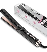 360° Airflow Styler Curling Iron, 2 in 1 Hair Straightener and Curler with Vented Cool Air to Loc...