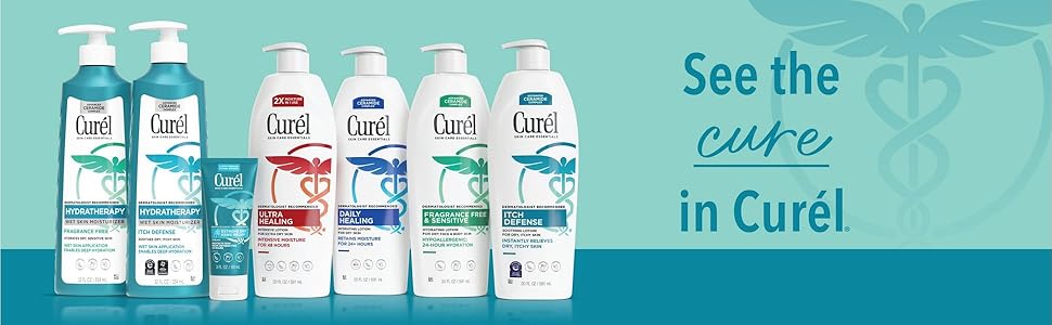 Seven bottles of Curél lotion