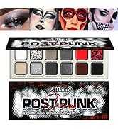 Afflano Goth Makeup Gray Black Eyeshadow Palette, Grunge Smokey Eye Eyeshadow Palette Highly Pigm...